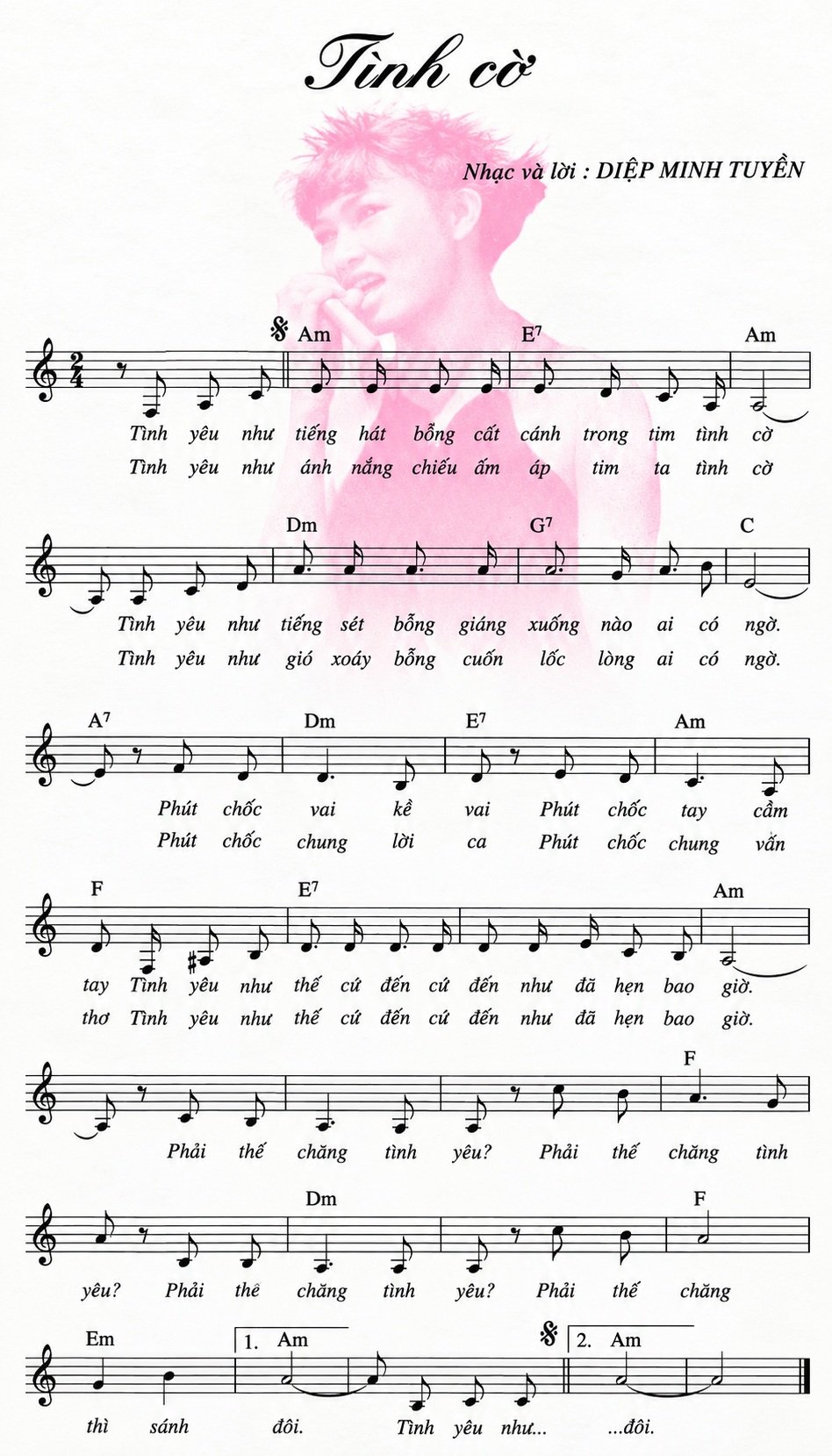 Sheet nhạc Tình Cờ
